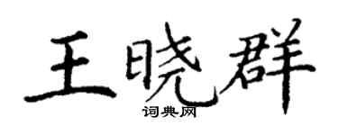丁谦王晓群楷书个性签名怎么写