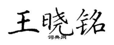 丁谦王晓铭楷书个性签名怎么写