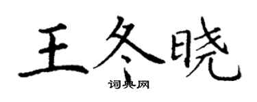 丁谦王冬晓楷书个性签名怎么写
