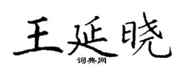 丁谦王延晓楷书个性签名怎么写