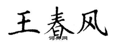 丁谦王春风楷书个性签名怎么写