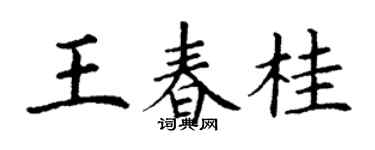 丁谦王春桂楷书个性签名怎么写