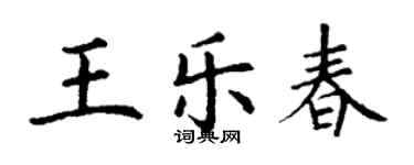 丁谦王乐春楷书个性签名怎么写