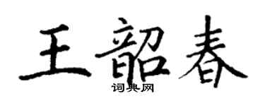 丁谦王韶春楷书个性签名怎么写