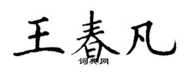 丁谦王春凡楷书个性签名怎么写
