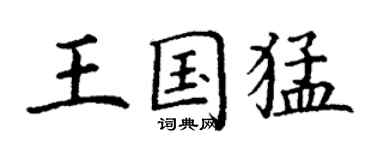 丁谦王国猛楷书个性签名怎么写