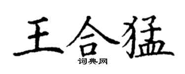 丁谦王合猛楷书个性签名怎么写