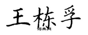 丁谦王栋孚楷书个性签名怎么写