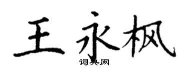 丁谦王永枫楷书个性签名怎么写