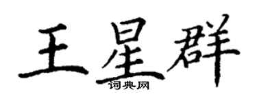 丁谦王星群楷书个性签名怎么写