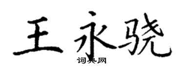 丁谦王永骁楷书个性签名怎么写