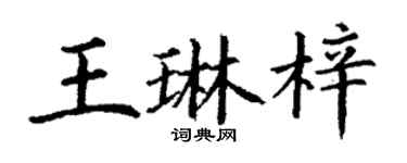 丁谦王琳梓楷书个性签名怎么写