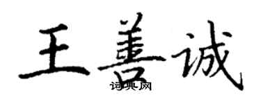 丁谦王善诚楷书个性签名怎么写