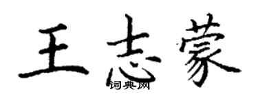 丁谦王志蒙楷书个性签名怎么写
