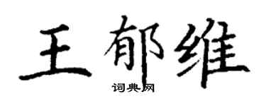 丁谦王郁维楷书个性签名怎么写