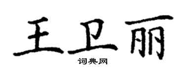 丁谦王卫丽楷书个性签名怎么写