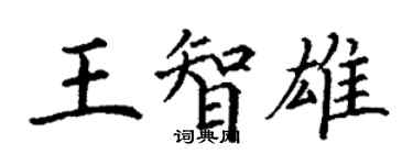 丁谦王智雄楷书个性签名怎么写