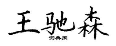 丁谦王驰森楷书个性签名怎么写