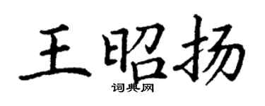 丁谦王昭扬楷书个性签名怎么写