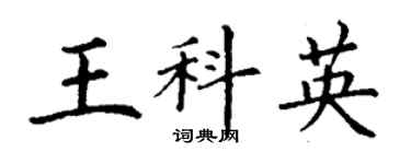丁谦王科英楷书个性签名怎么写