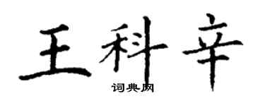丁谦王科辛楷书个性签名怎么写
