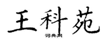 丁谦王科苑楷书个性签名怎么写