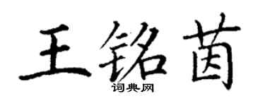 丁谦王铭茵楷书个性签名怎么写