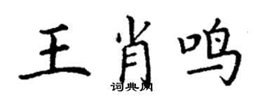 丁谦王肖鸣楷书个性签名怎么写