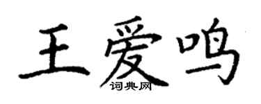丁谦王爱鸣楷书个性签名怎么写