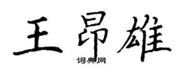 丁谦王昂雄楷书个性签名怎么写