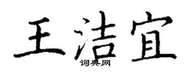 丁谦王洁宜楷书个性签名怎么写