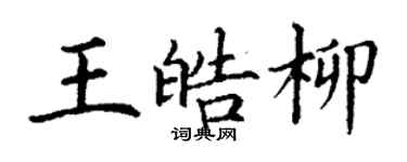 丁谦王皓柳楷书个性签名怎么写