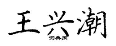 丁谦王兴潮楷书个性签名怎么写
