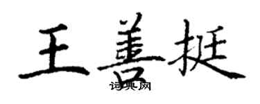 丁谦王善挺楷书个性签名怎么写