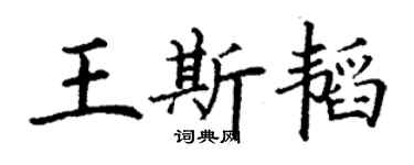 丁谦王斯韬楷书个性签名怎么写