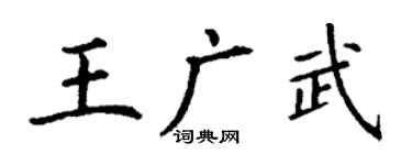 丁谦王广武楷书个性签名怎么写