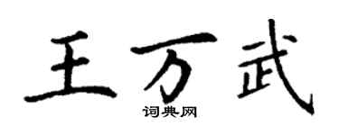 丁谦王万武楷书个性签名怎么写