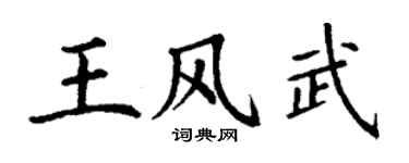 丁谦王风武楷书个性签名怎么写