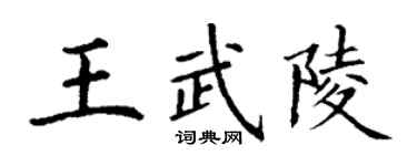 丁谦王武陵楷书个性签名怎么写