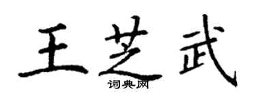 丁谦王芝武楷书个性签名怎么写