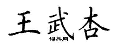 丁谦王武杏楷书个性签名怎么写