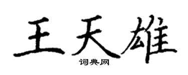 丁谦王天雄楷书个性签名怎么写