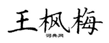 丁谦王枫梅楷书个性签名怎么写