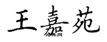 丁谦王嘉苑楷书个性签名怎么写