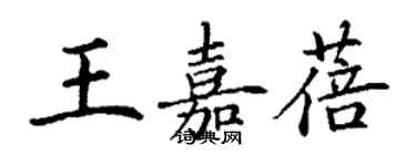 丁谦王嘉蓓楷书个性签名怎么写