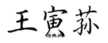 丁谦王寅荪楷书个性签名怎么写