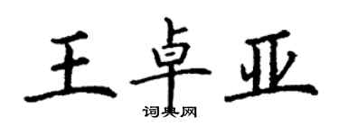 丁谦王卓亚楷书个性签名怎么写
