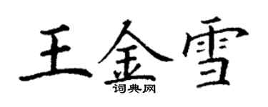 丁谦王金雪楷书个性签名怎么写