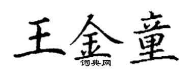 丁谦王金童楷书个性签名怎么写