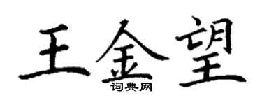 丁谦王金望楷书个性签名怎么写